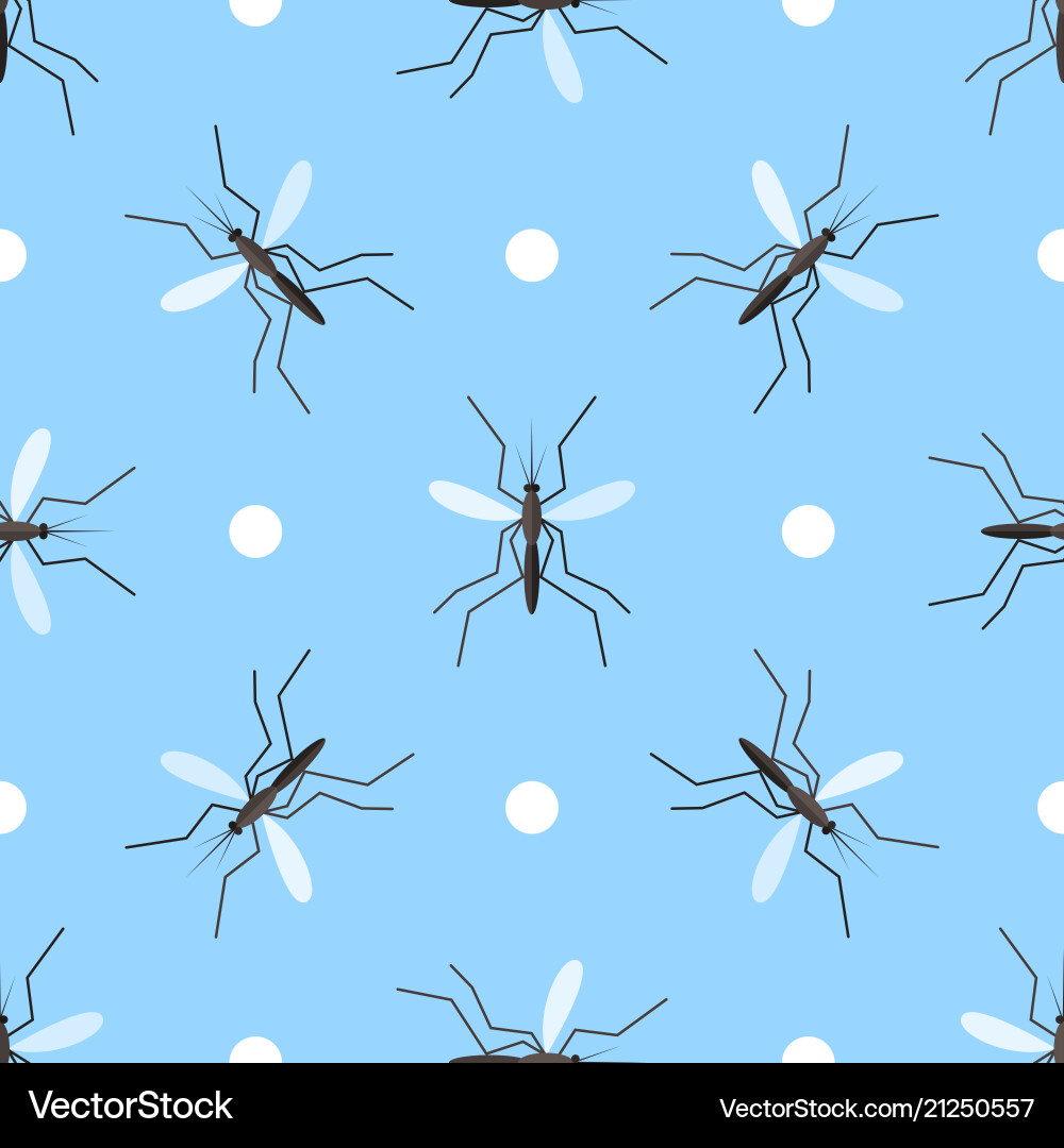 Seamless pattern with gnats and circles Vector Image