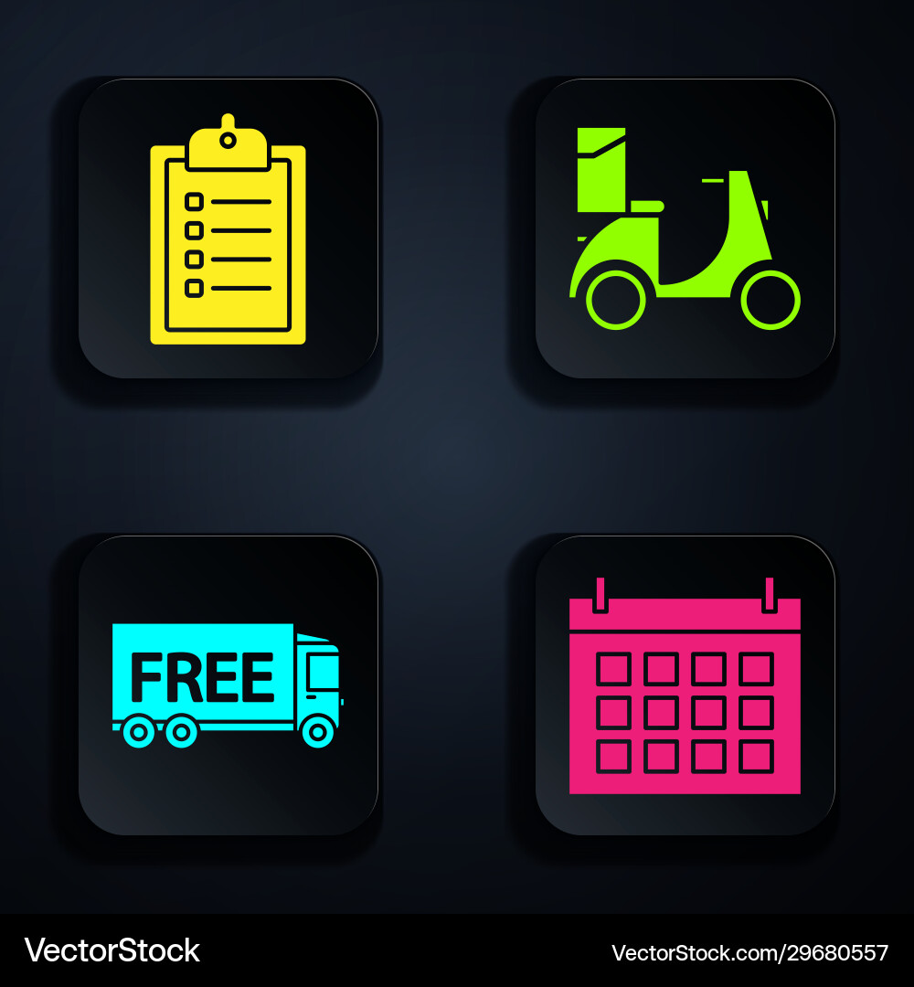 Set calendar verification delivery list Vector Image