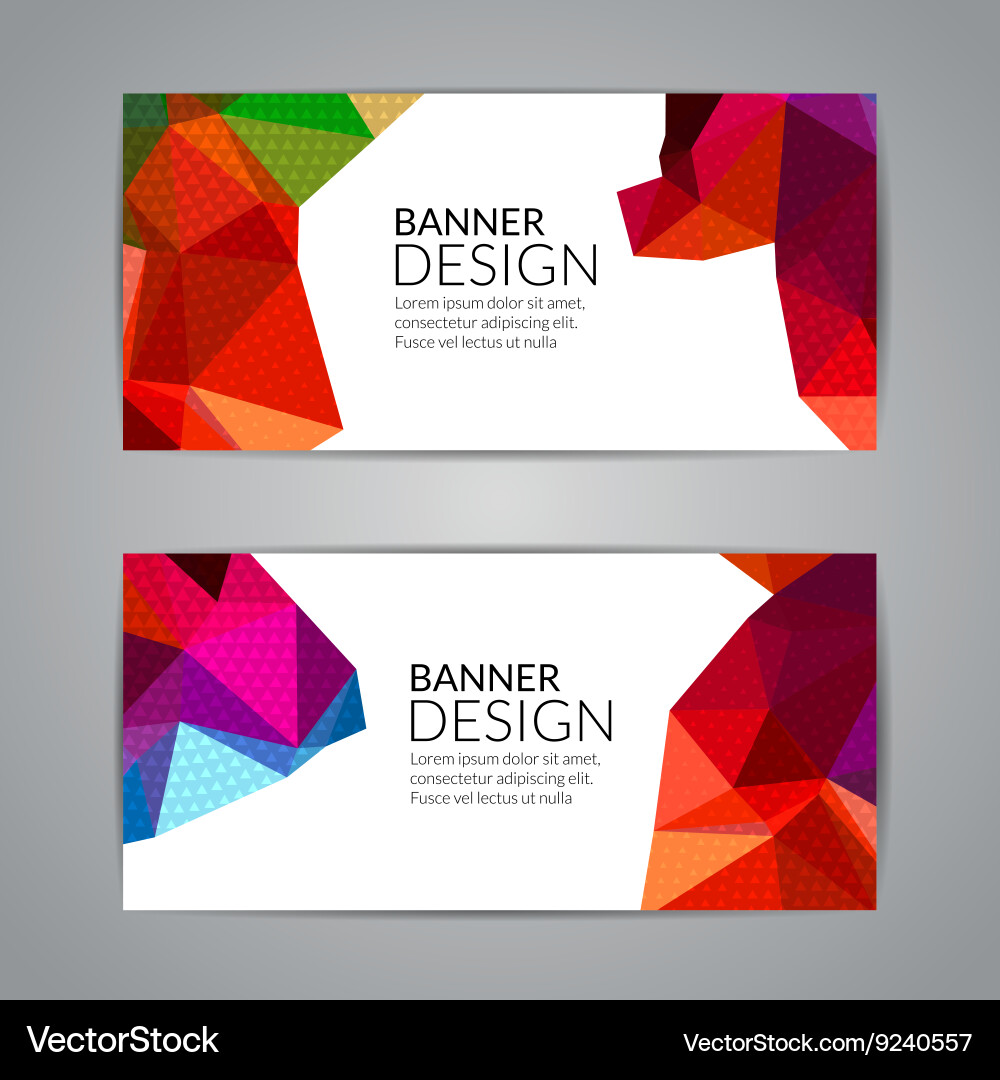 Set of polygonal triangular colorful background Vector Image