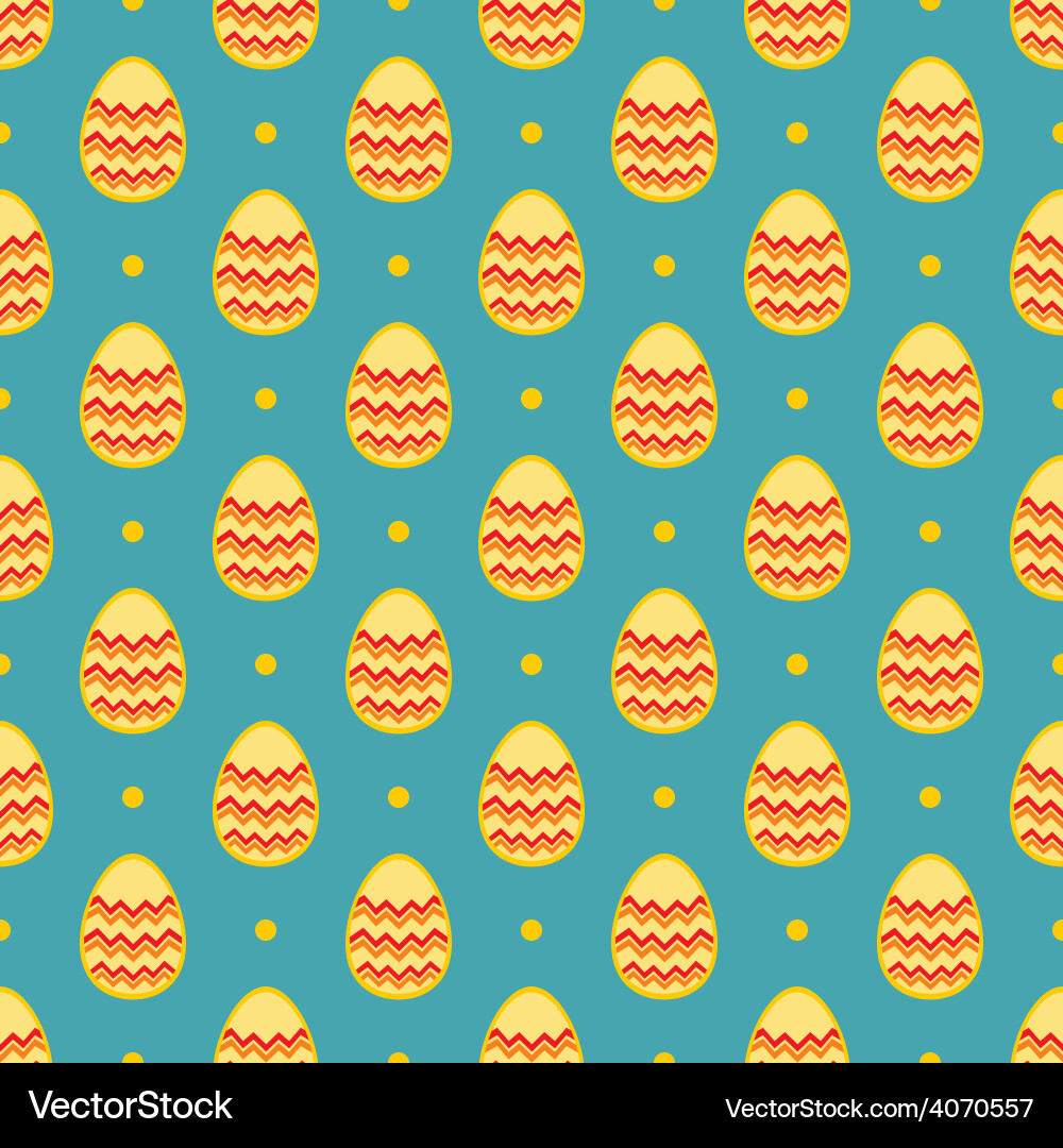 Tile pattern with easter eggs and polka dots vector image
