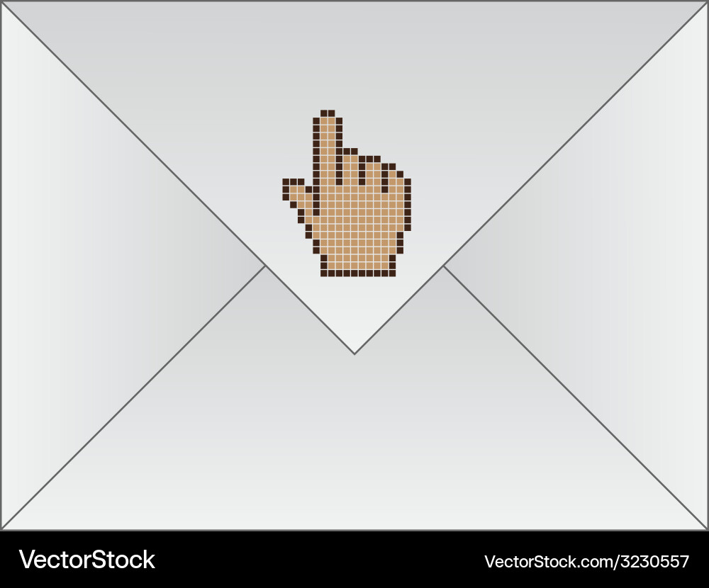 White envelope with cursor hand Vector Image