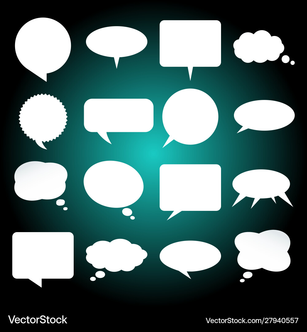 White speech bubbles set design elements Vector Image