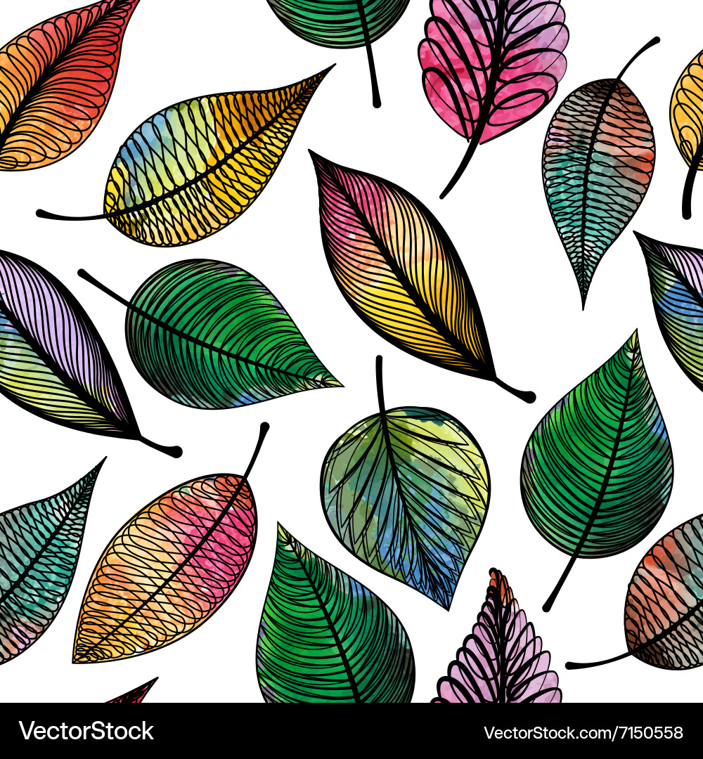 Abstract Colorful Leaf Pattern vector image