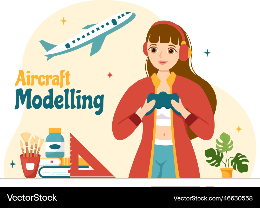 Aircraft modelling and crafting with assembling Aircraft modelling and crafting with assembling Vector Image
