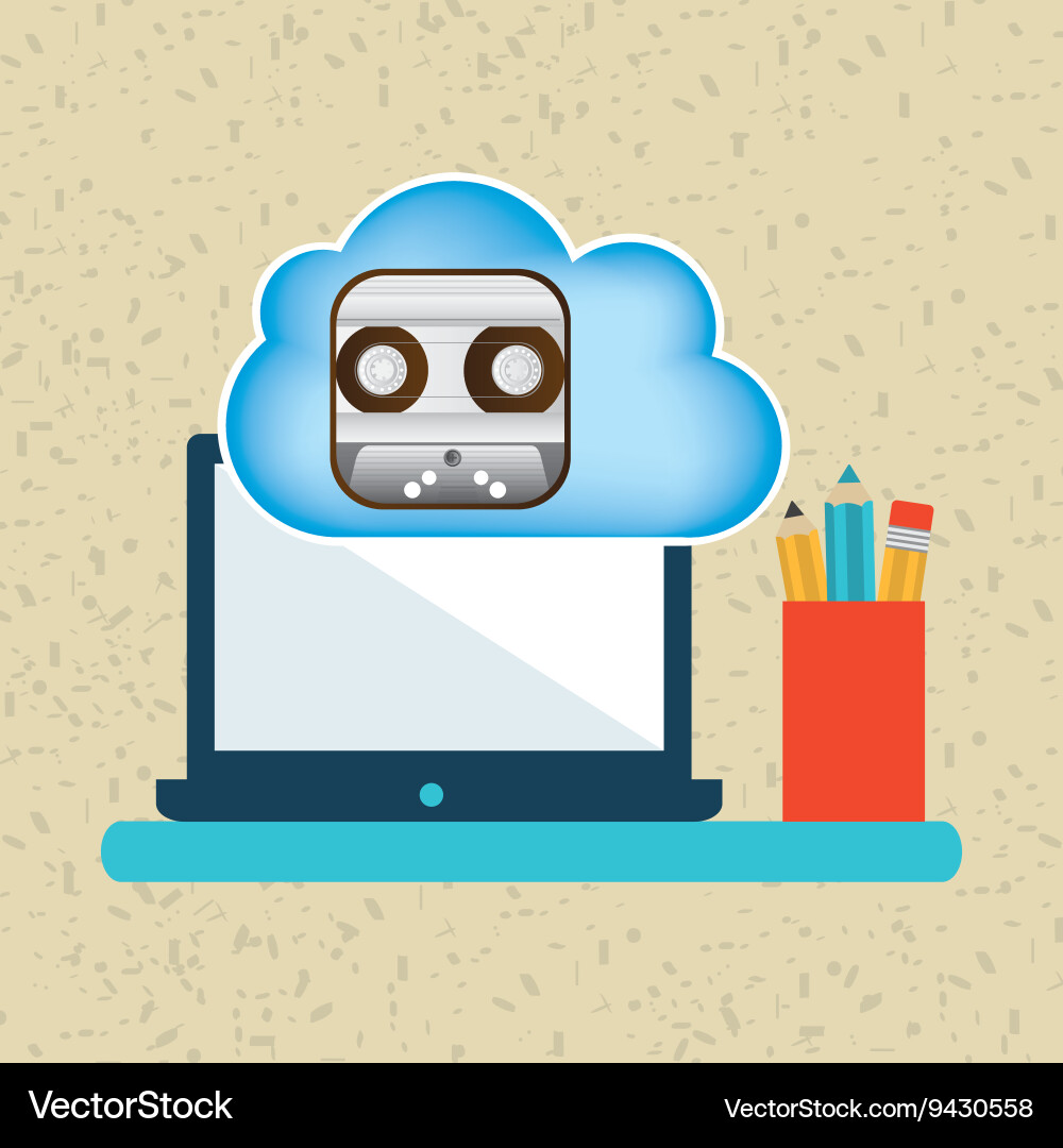 Cloud computing design vector image