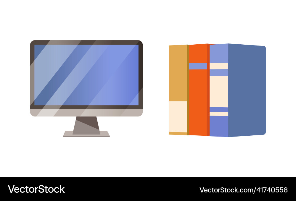 Computer monitor screen and ring binders Computer monitor screen and ring binders vector image