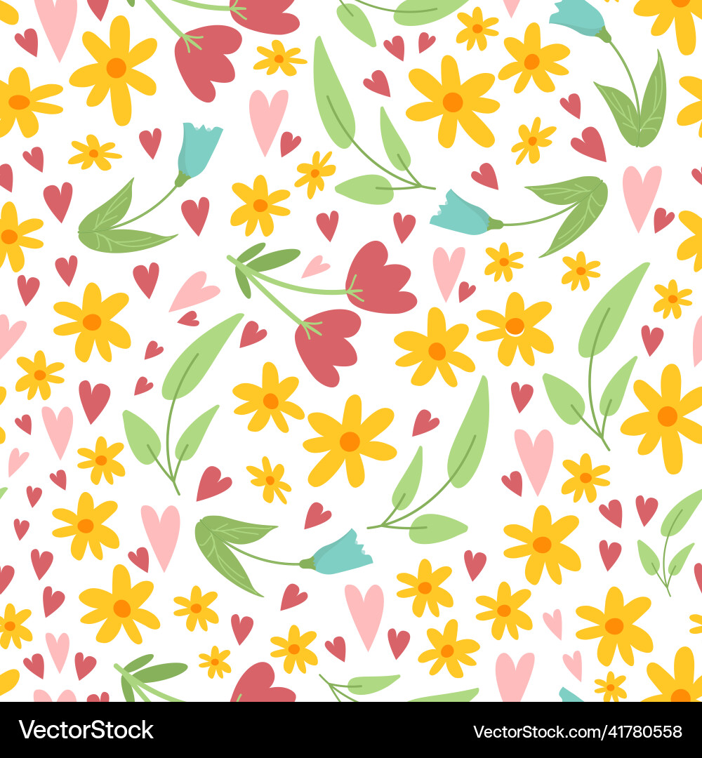 Cute floral easter spring seamless pattern Cute floral easter spring seamless pattern vector image