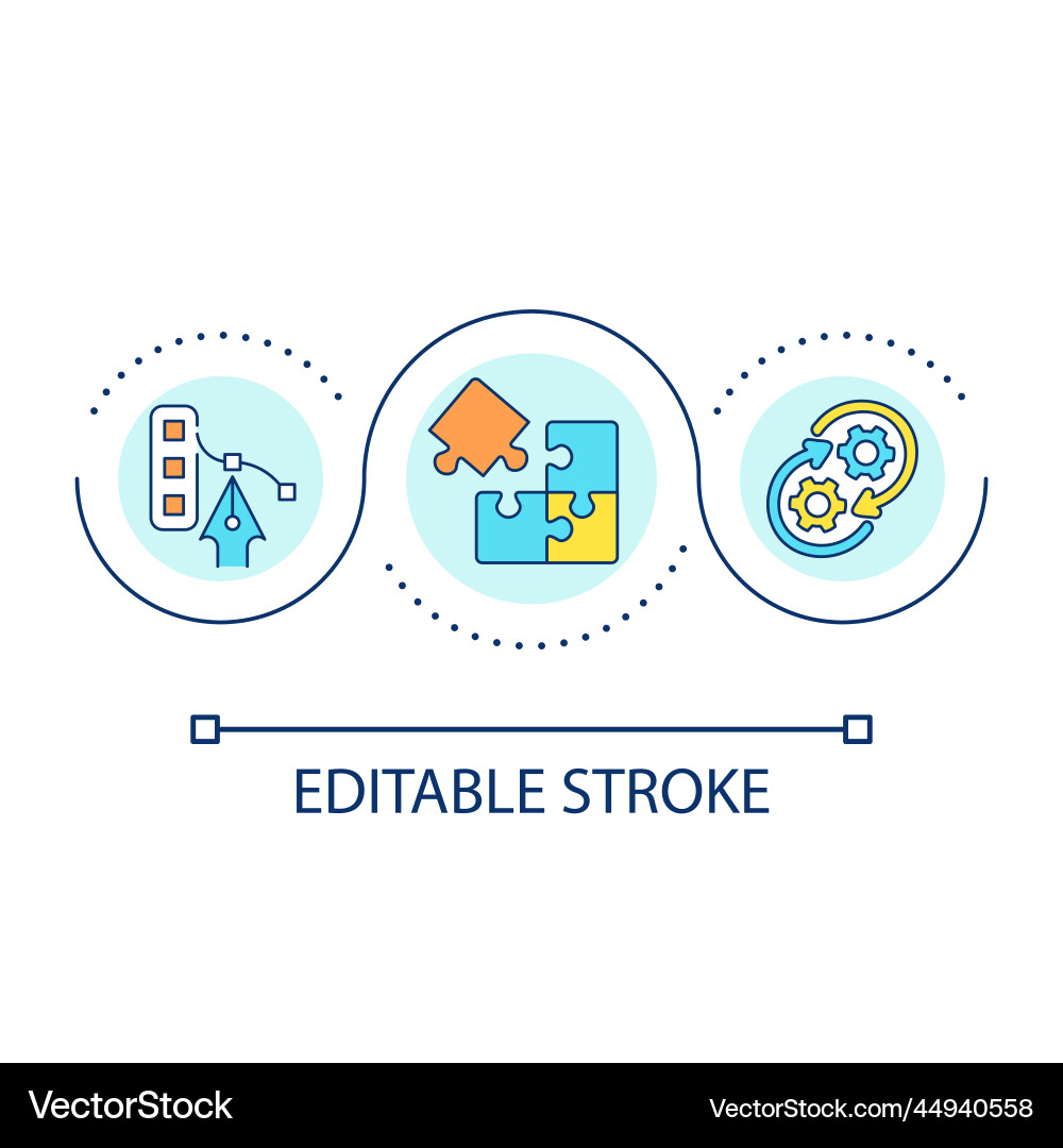 Design and build loop concept icon Design and build loop concept icon vector image