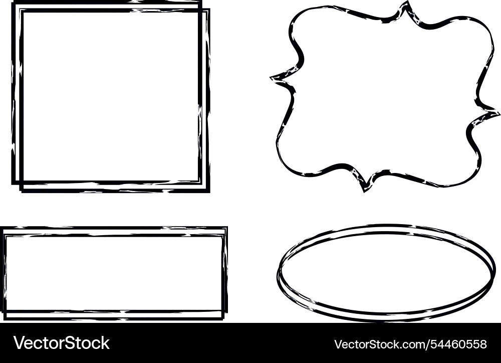 Different frames black color pattern set Vector Image
