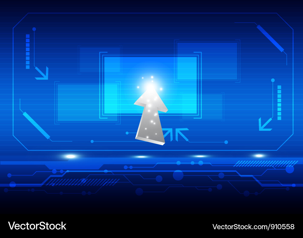 Digital Click Button on Screen vector image
