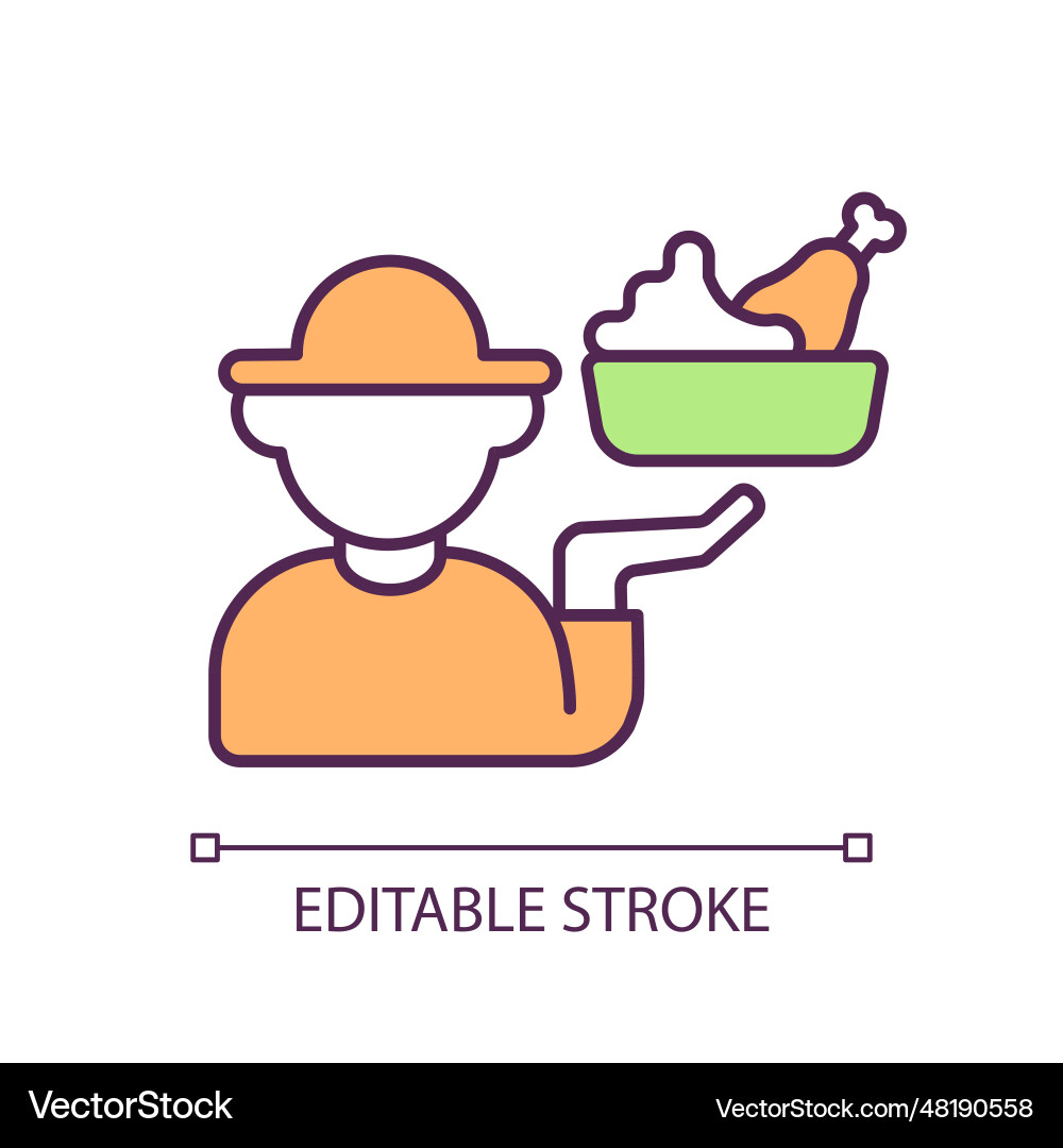 From farm to fork rgb color icon Royalty Free Vector Image