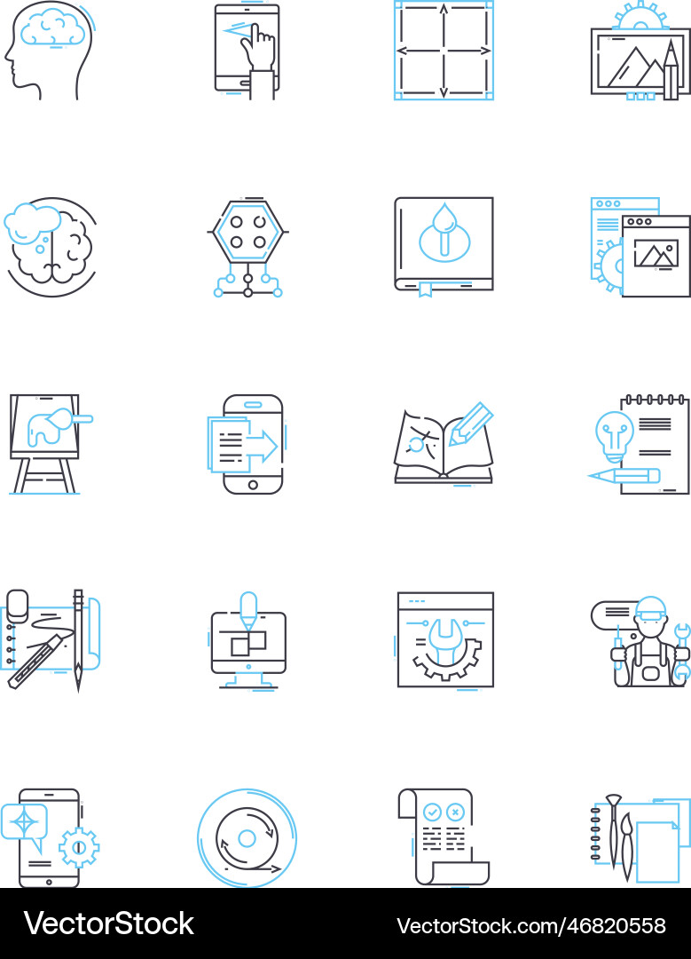 Graphic software linear icons set design Graphic software linear icons set design Vector Image