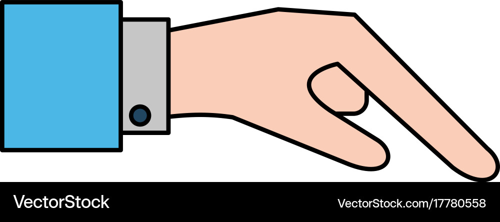 Hand pointing with index finger sideview ico vector image