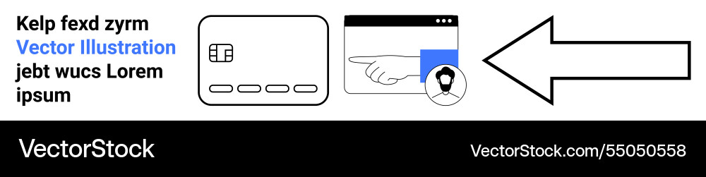Large right arrow pointing to web elements Vector Image