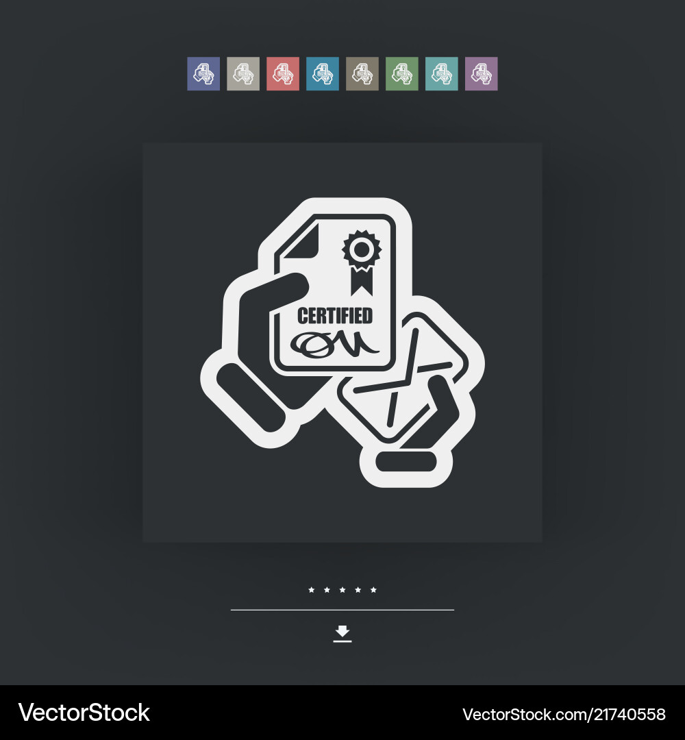 Mail with certification document vector image