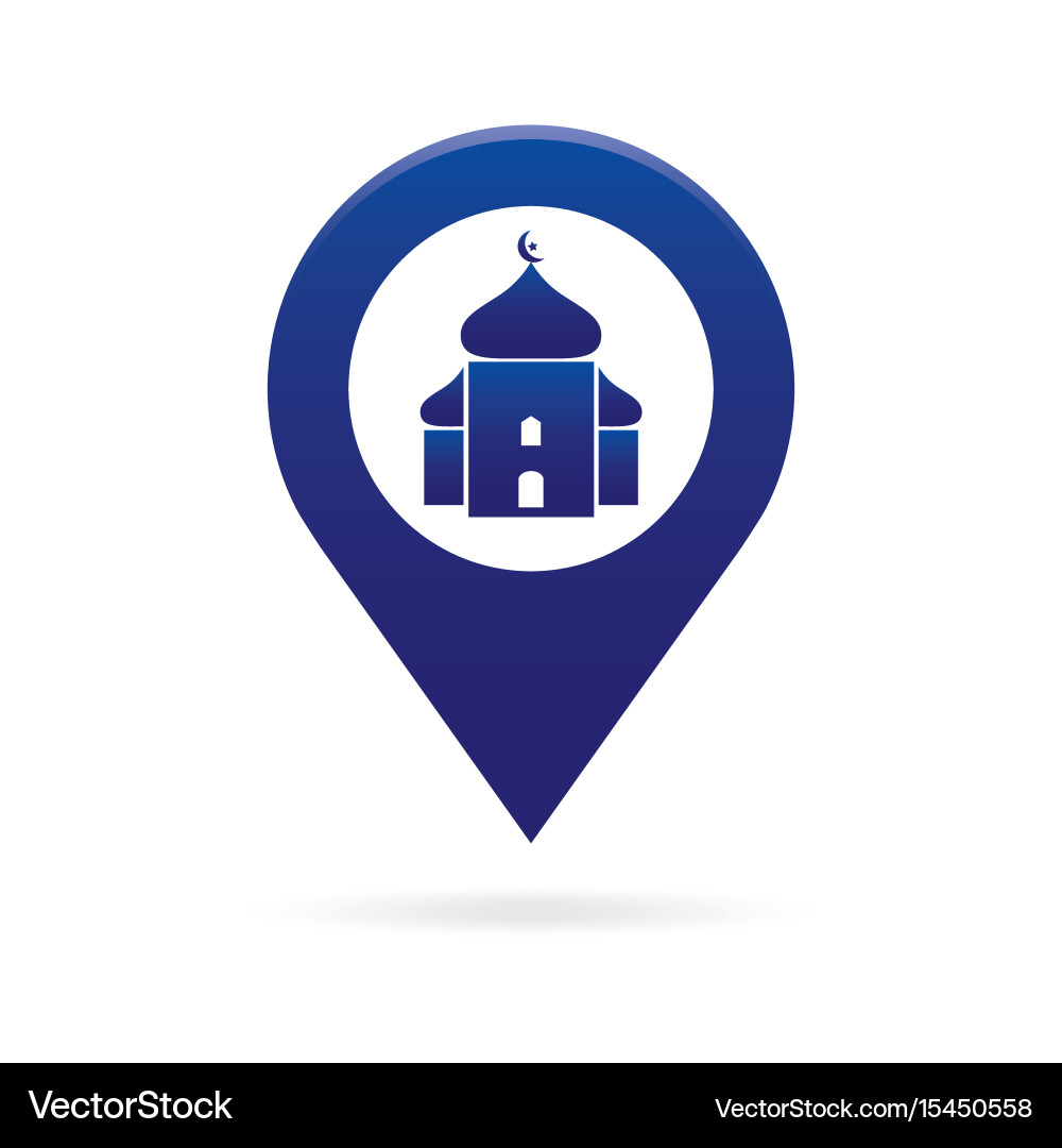 Mosque Pointer Icon - GPS Location Marker vector image