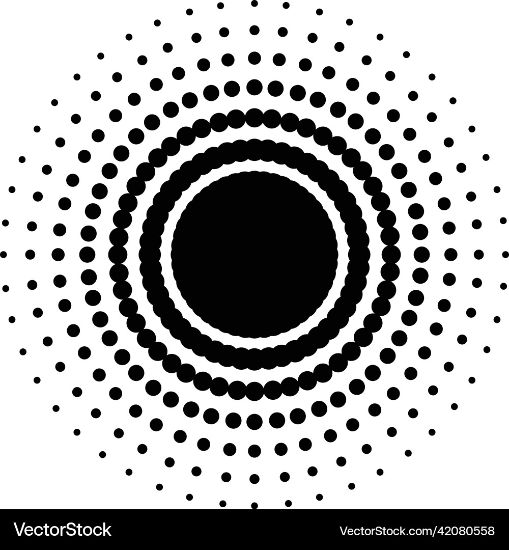 Round halftone gradient circular dot pattern Round halftone gradient circular dot pattern vector image