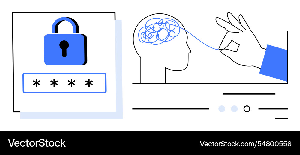 Securing data with password protection Securing data with password protection vector image