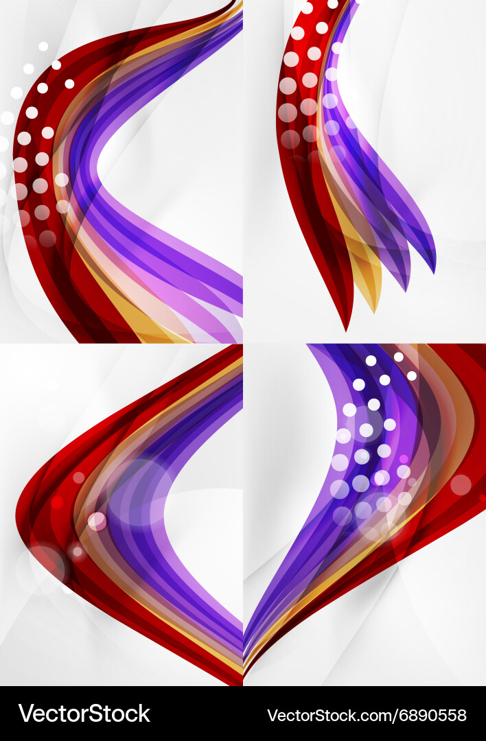 Set abstract backgrounds curve wave lines Vector Image