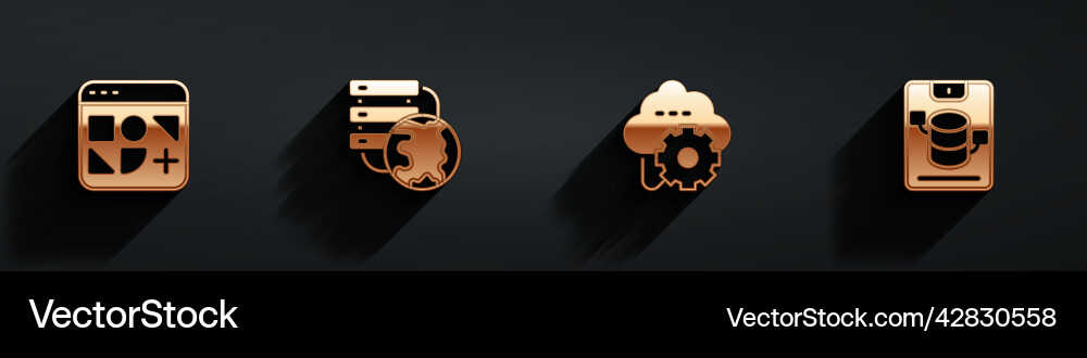 Set different files network cloud connection Set different files network cloud connection vector image