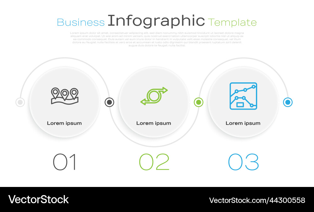 Set line location arrow and graph chart diagram Vector Image