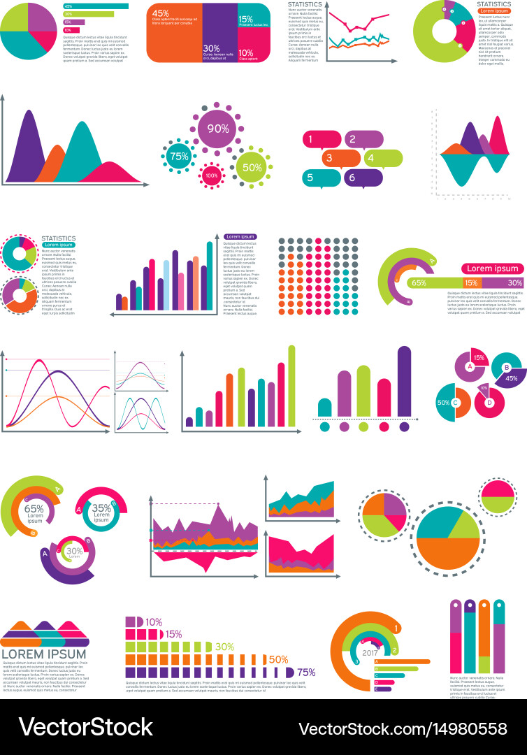 Statistics Chart Elements vector image