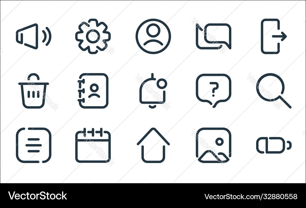 User interface line icons linear set quality User interface line icons linear set quality vector image