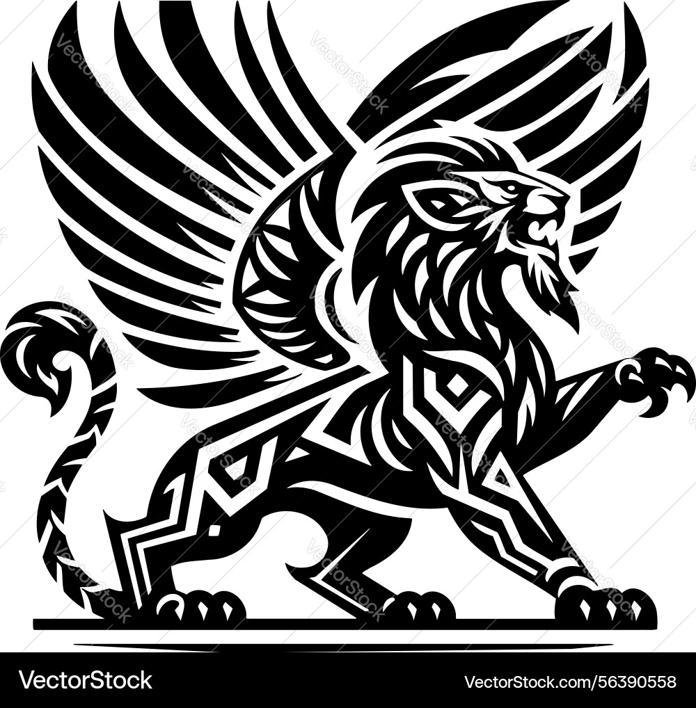 X-default geometric patterned manticore symbol Vector Image