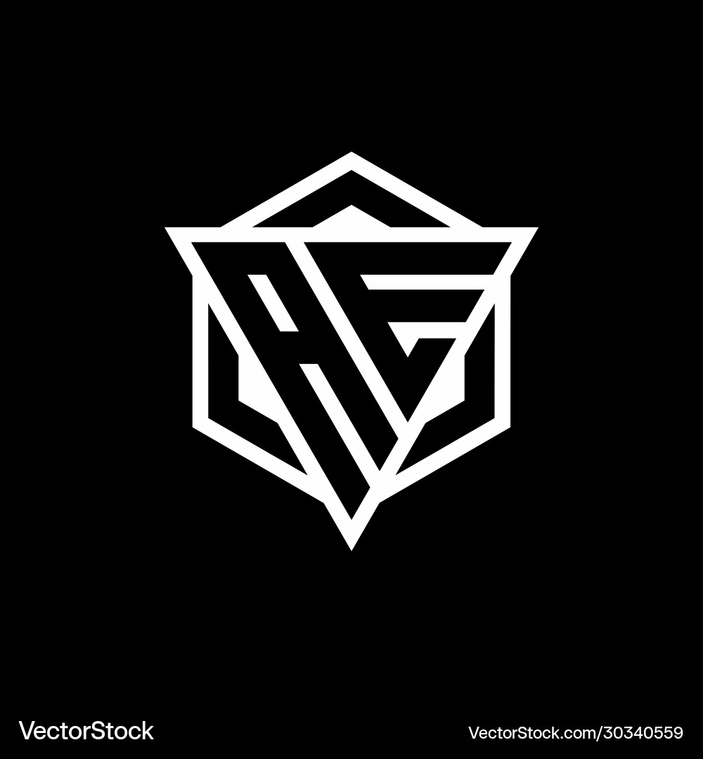 Ae logo monogram with triangle and hexagon shape Vector Image