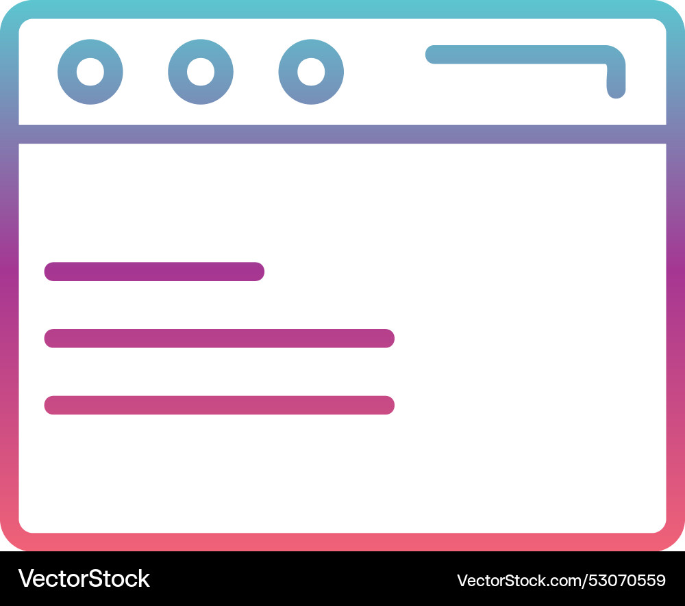 Browser line gradient design vector image