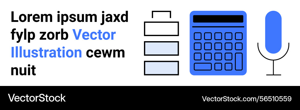 Calculator microphone and data chart elements Calculator microphone and data chart elements Vector Image