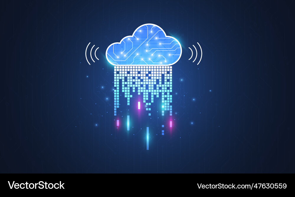 Cloud computing concept design digital data Cloud computing concept design digital data vector image