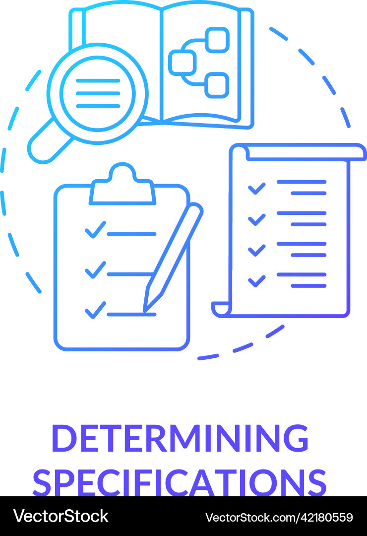 Determining specifications blue gradient concept Determining specifications blue gradient concept vector image