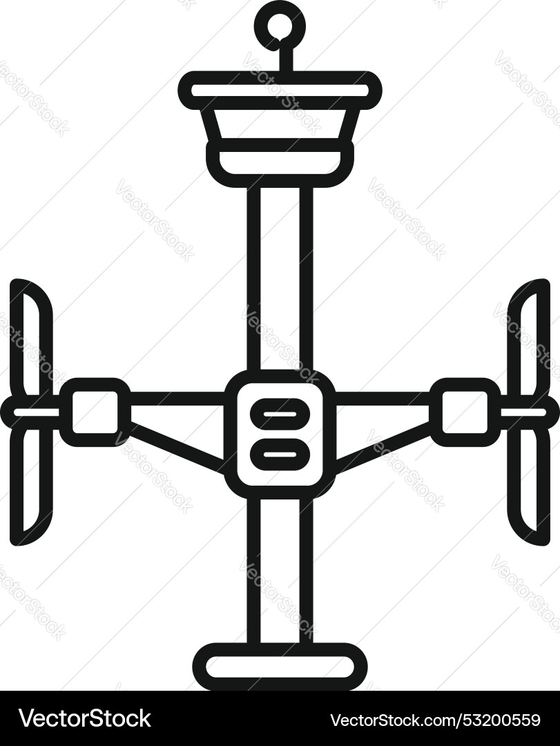 Drone showing wind direction with control tower Drone showing wind direction with control tower vector image