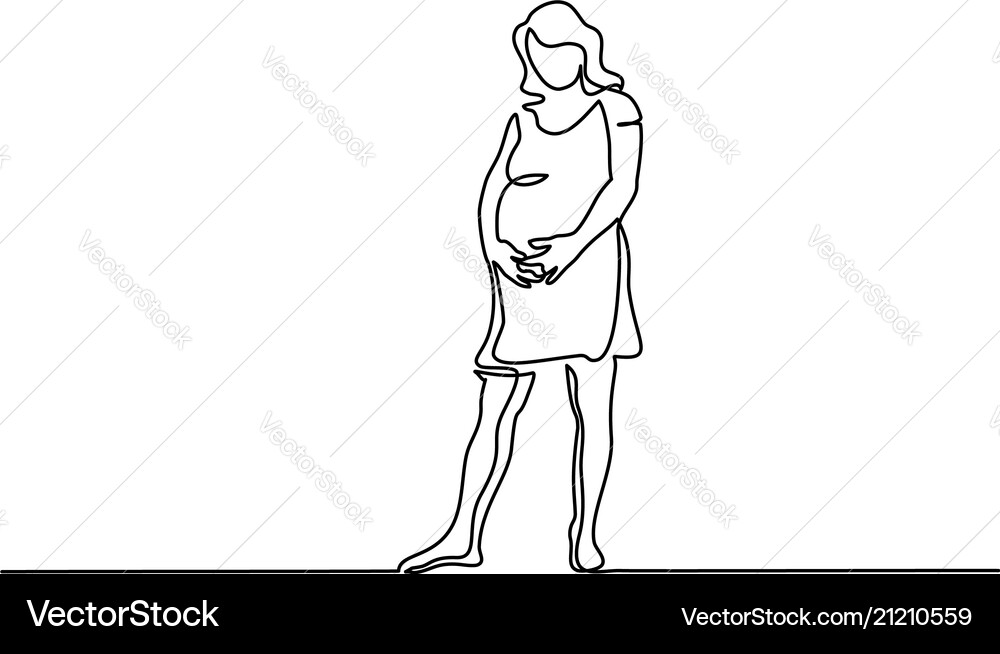 Glücklich schwanger Frau Silhouette Bild Glücklich schwanger Frau Silhouette Bild vektorbild