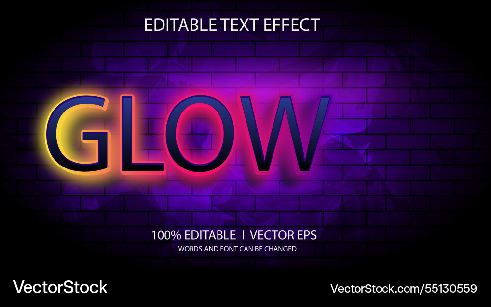 Glow 3d text effect with modern style design Glow 3d text effect with modern style design vector image