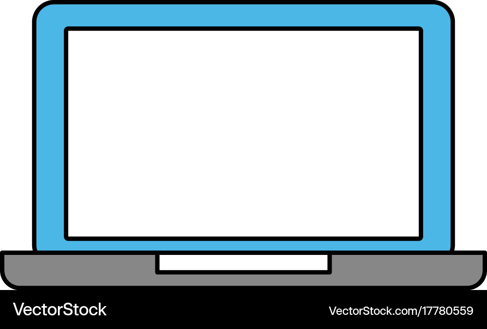 Laptop computer with blank screen icon image vector image