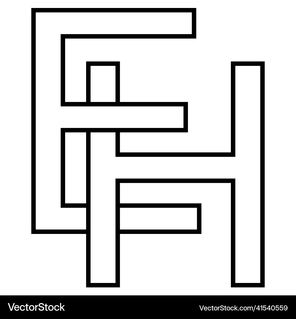 Logo sign eh he icon nft interlaced letters e Logo sign eh he icon nft interlaced letters e vector image