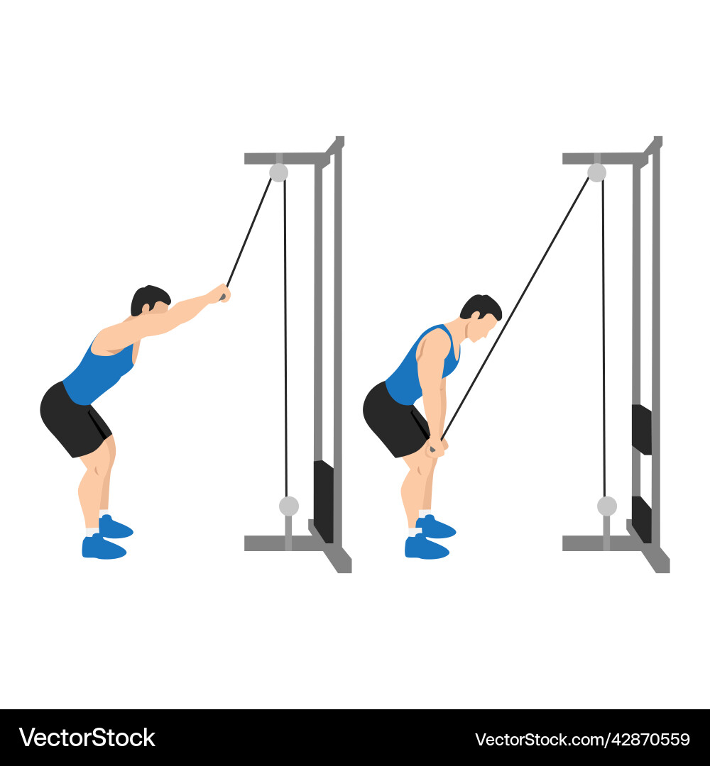 Man Performing Lat Pulldown Exercise vector image