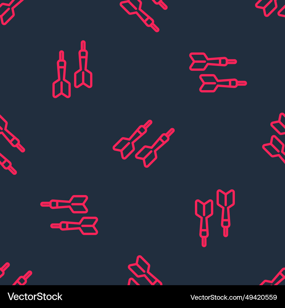Red line dart arrow icon isolated seamless Red line dart arrow icon isolated seamless vector image