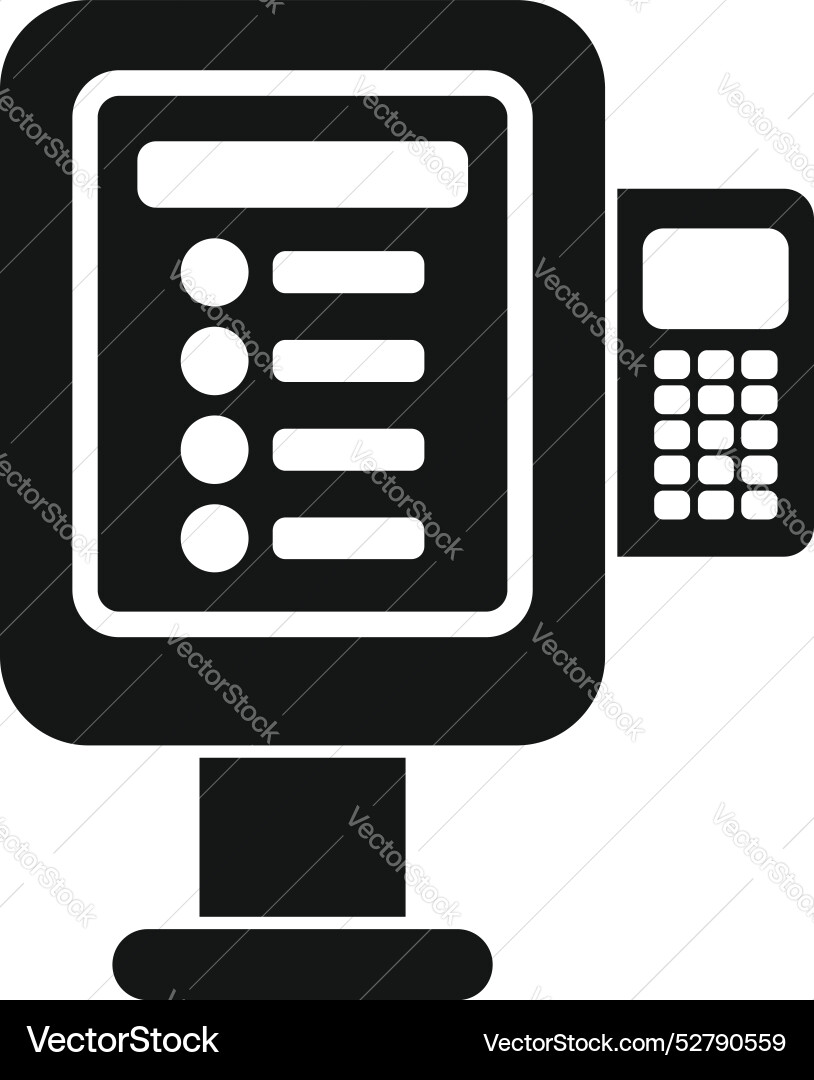 Self ordering kiosk showing digital menu for fast Self ordering kiosk showing digital menu for fast vector image
