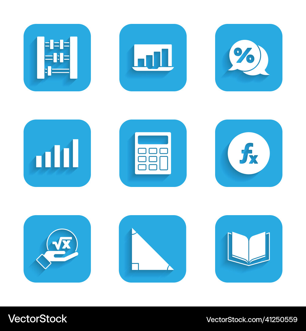 Set calculator triangle math open book function Set calculator triangle math open book function vector image