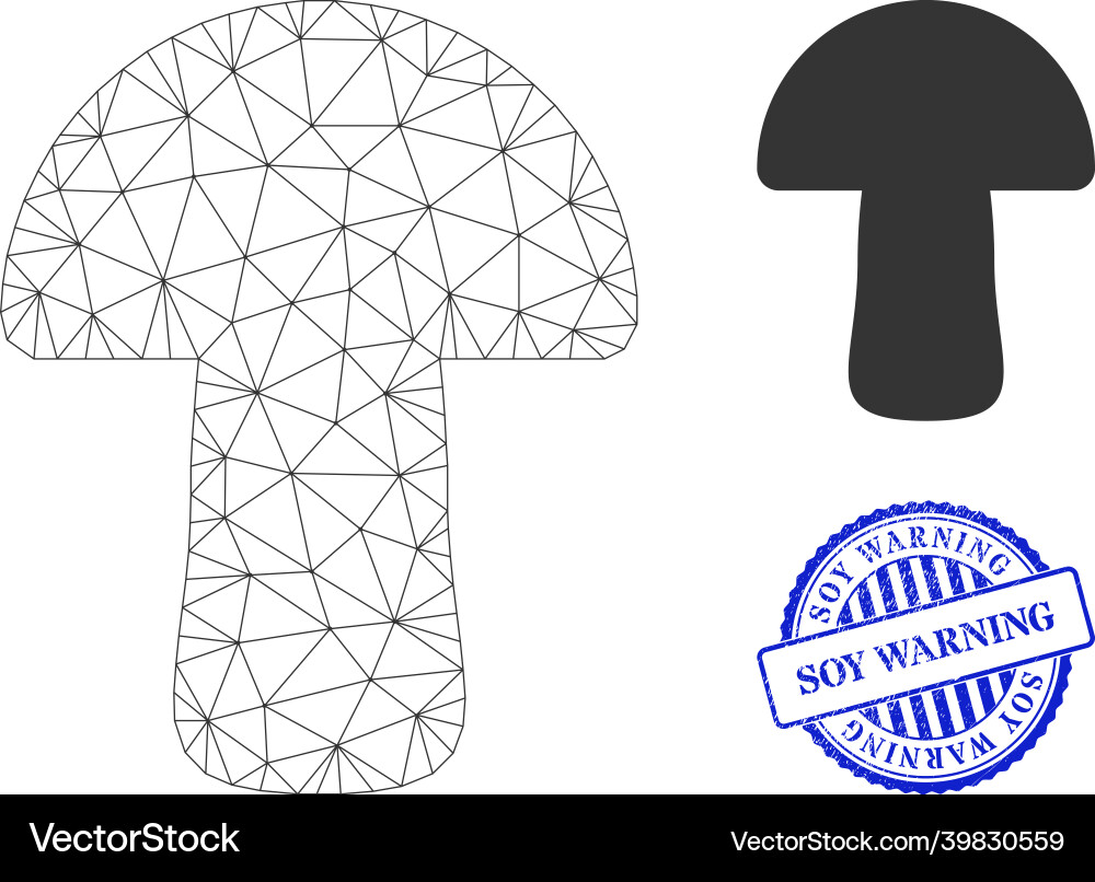 Soy warning textured badge and web carcass Soy warning textured badge and web carcass vector image