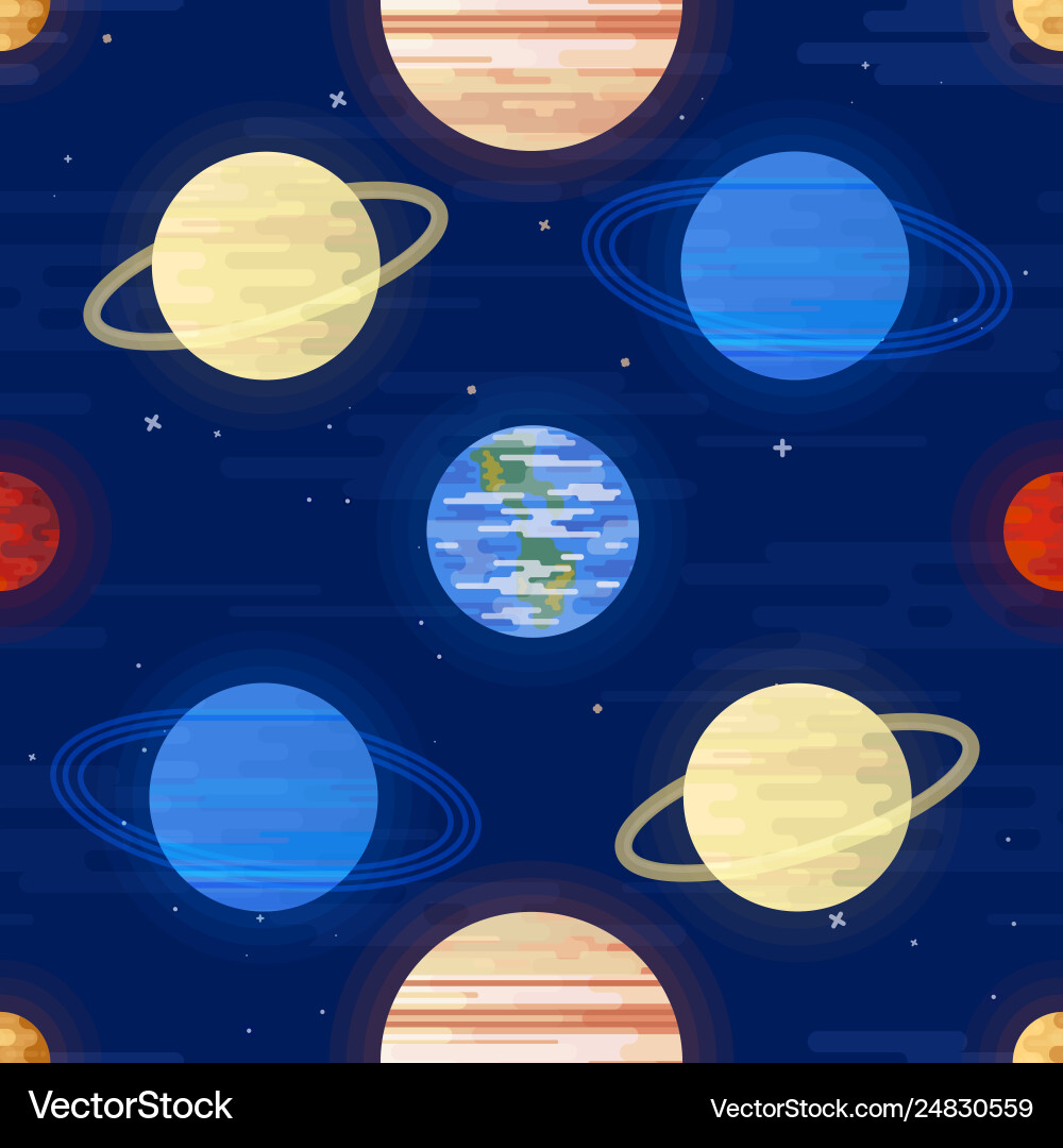 Space print seamless pattern different Space print seamless pattern different Vector Image