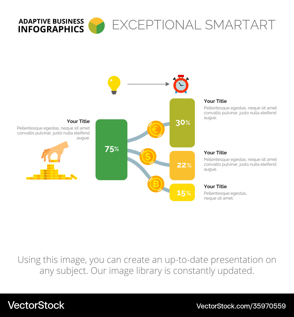 Tree chart with three elements template vector image
