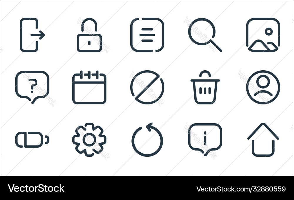 User interface line icons linear set quality User interface line icons linear set quality vector image