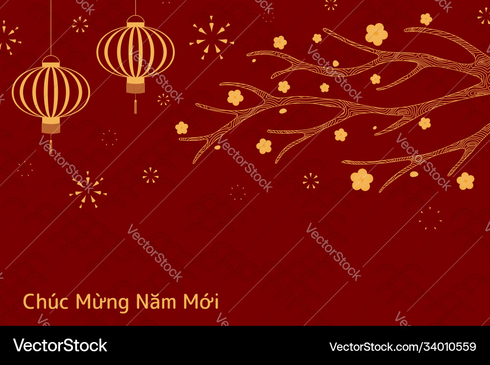 Vietnamese new year card design Vietnamese new year card design vector image