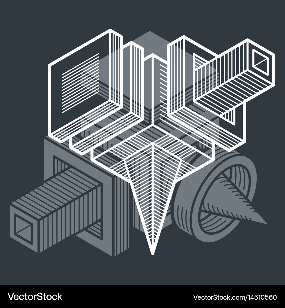 3d design abstract dimensional cube shape vector image