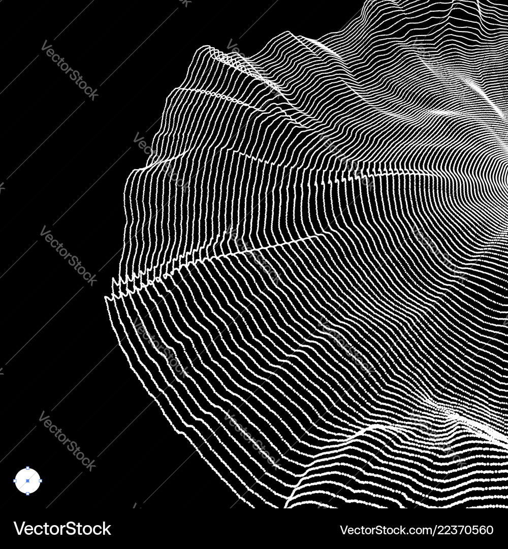 Array with dynamic particles 3d technology style Array with dynamic particles 3d technology style vector image