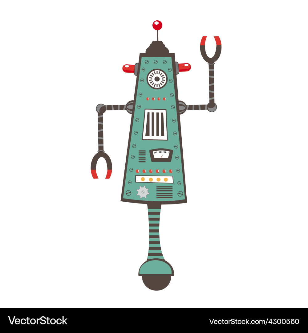 Colorful Robot Character Vector Image